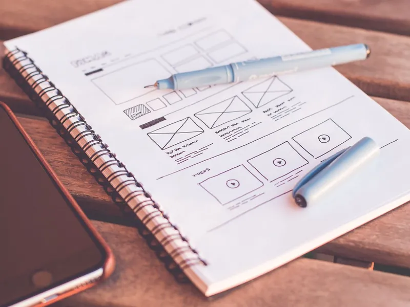 Website design wireframe sketch for a Red Deer small business website build